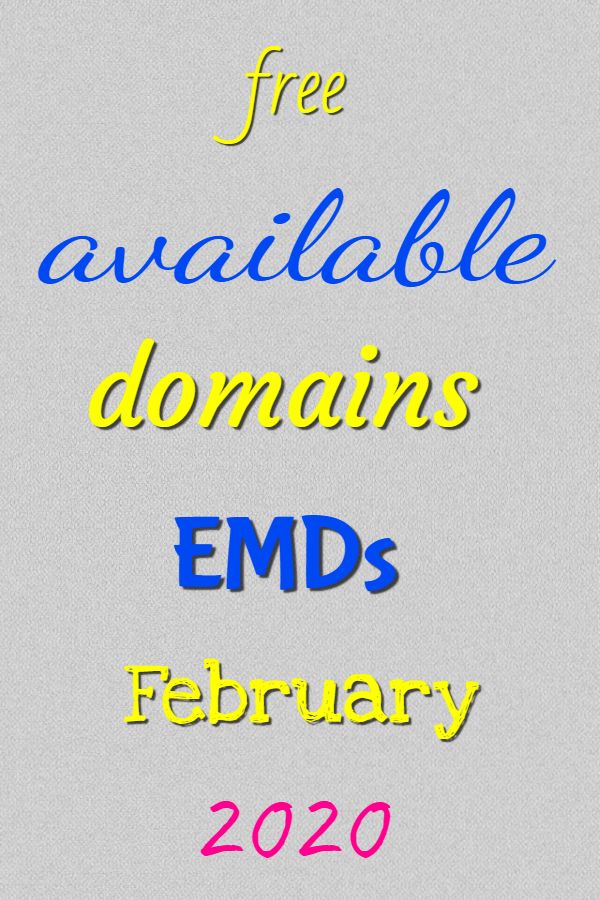 available emd domains february 2020